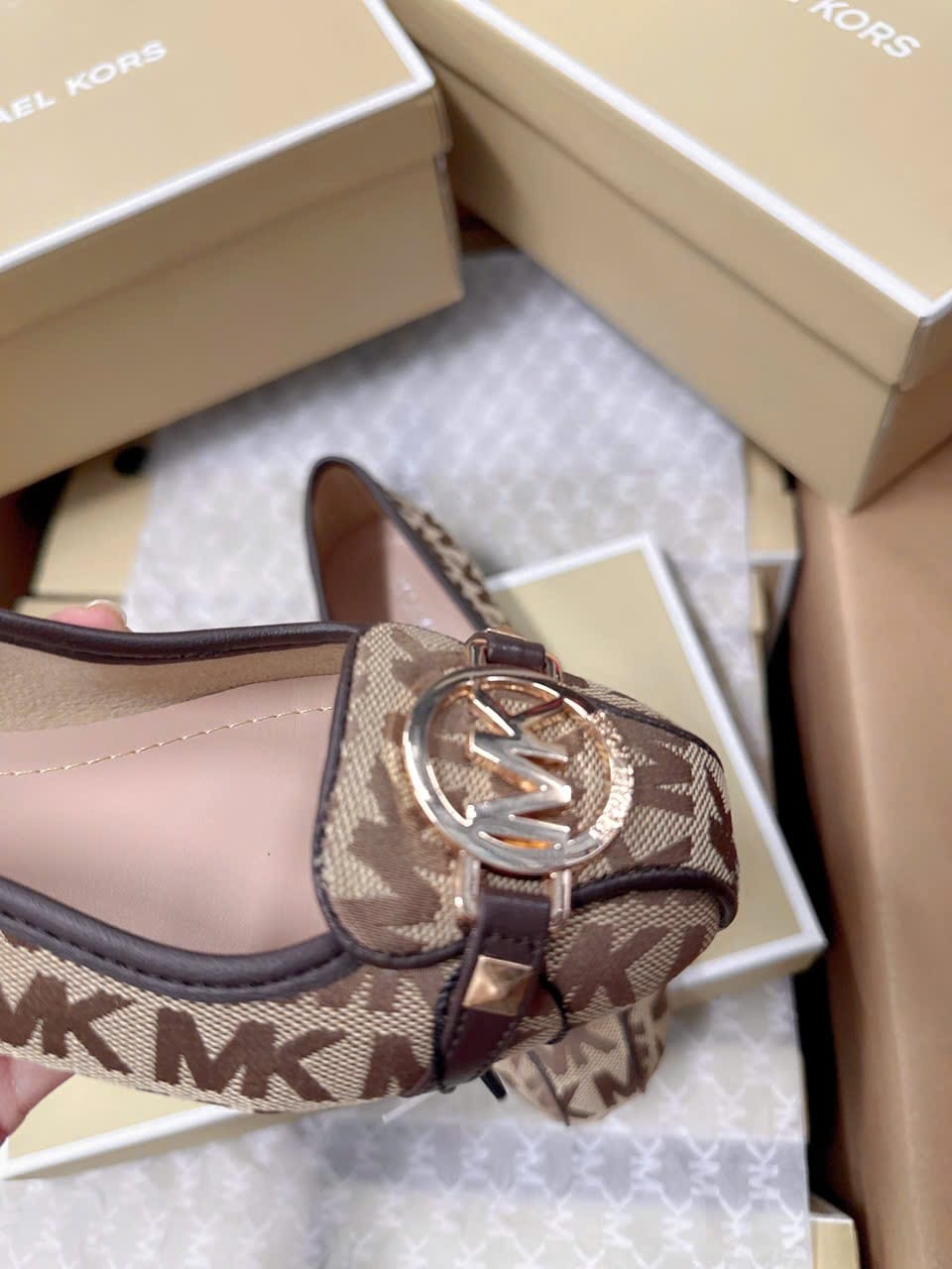 michael kors ballerina brown & black (3) michael kors ballerina brown & black (3)