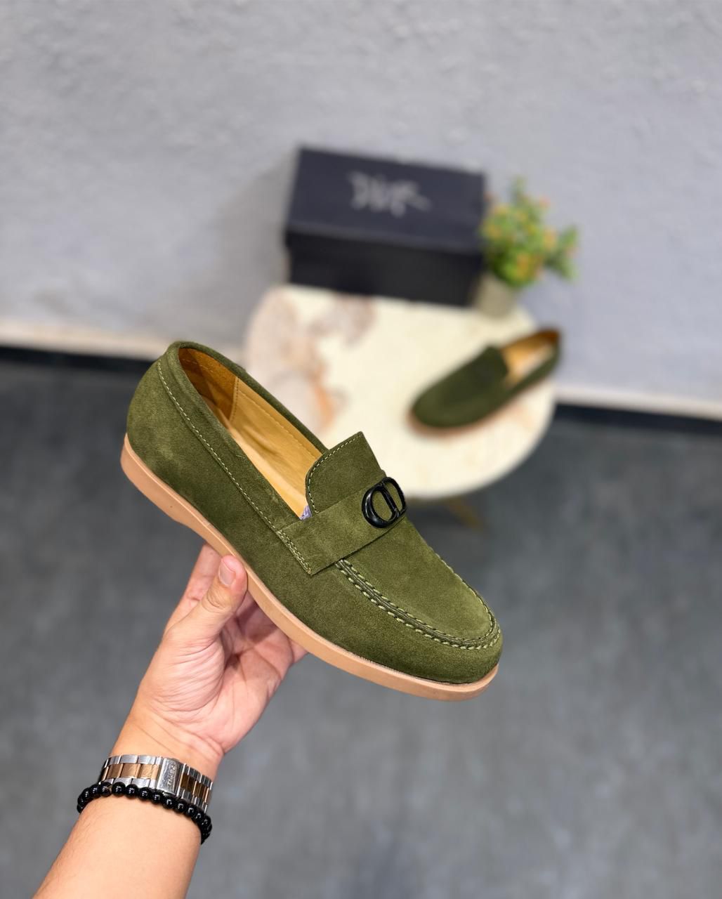 first copy dior hybrid leather logo loafer (1)