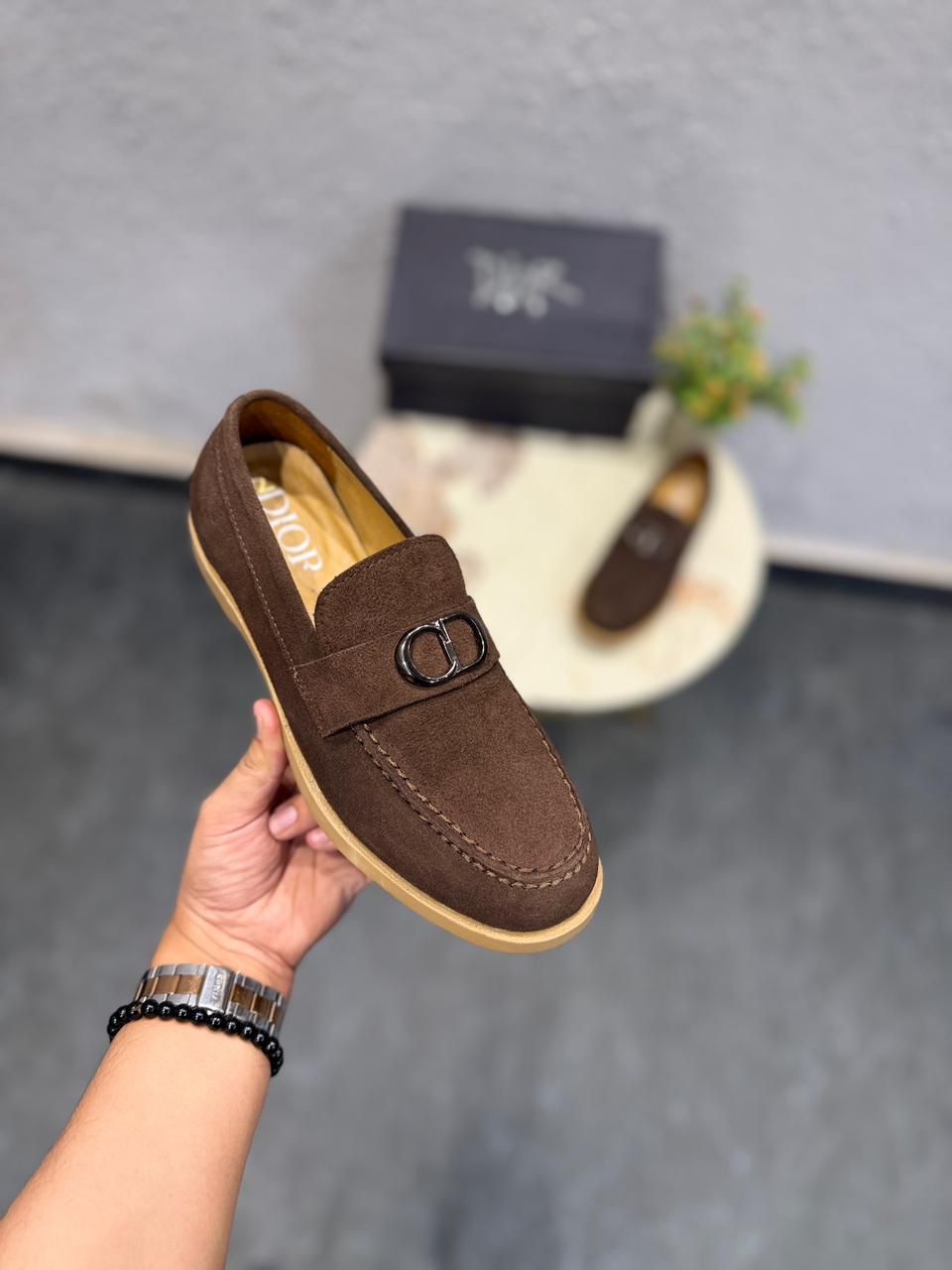 first copy dior hybrid leather logo loafer (6)