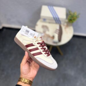 First Copy Adidas Samba White Maroon Shoes