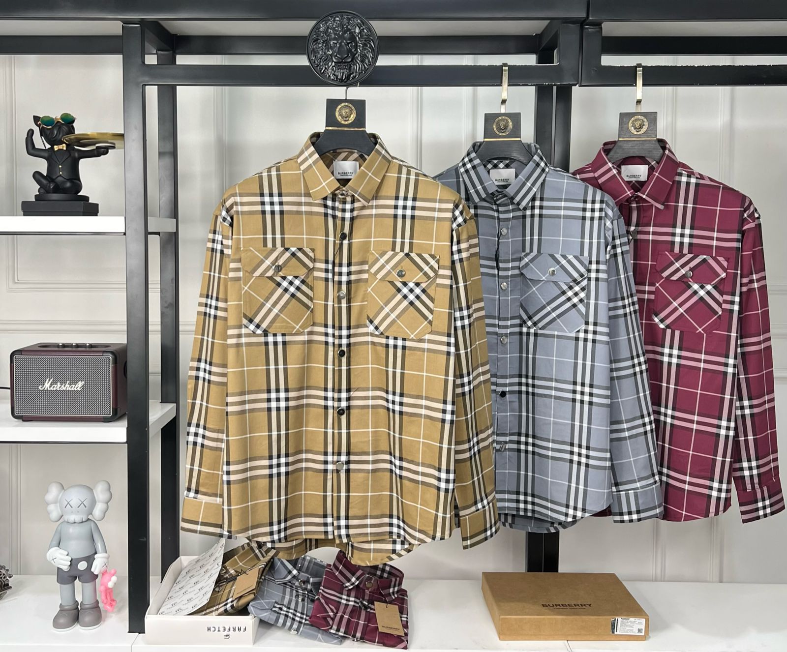 First Copy Burberry OG Check Lycra Shirt