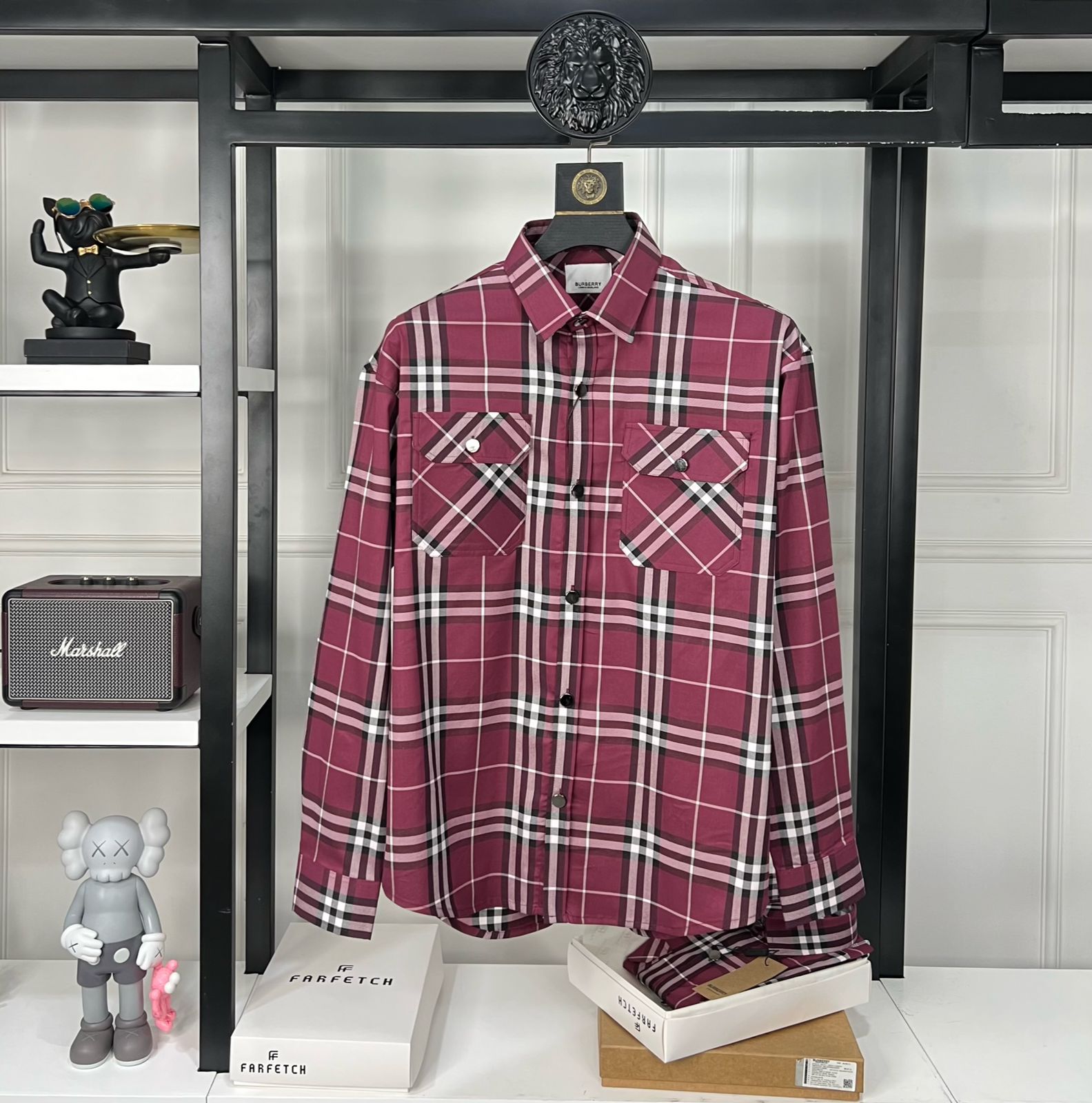 First Copy Burberry OG Check Lycra Shirt - Image 5