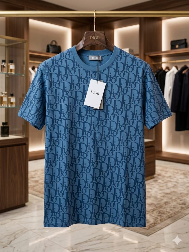 First Copy Dior Lycra Round Neck T-Shirt
