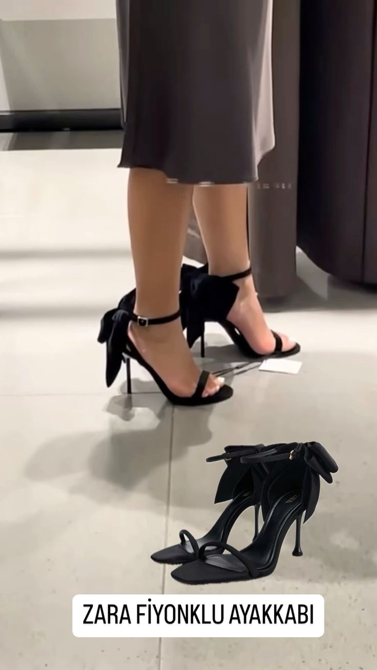 First Copy Zara Satin Bow Heel Sandals - Image 4