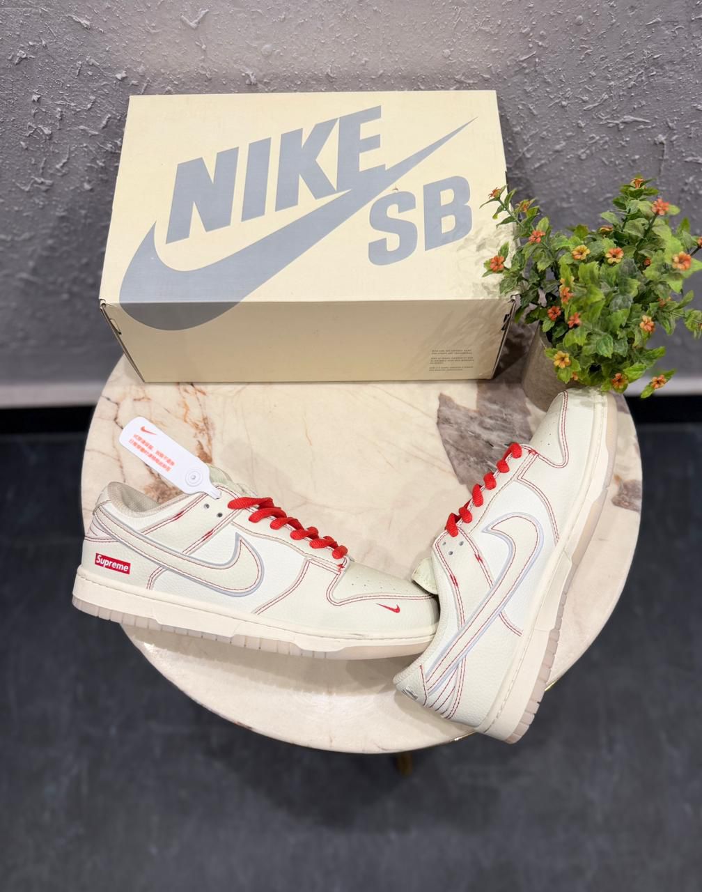 Sb Dunk Supreme White Red Radium Sneakers - Image 2