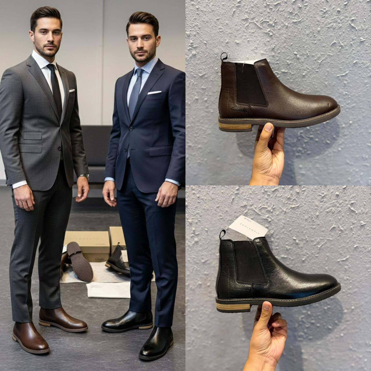 Signature Clarks Premium Chelsea Boots - Image 2
