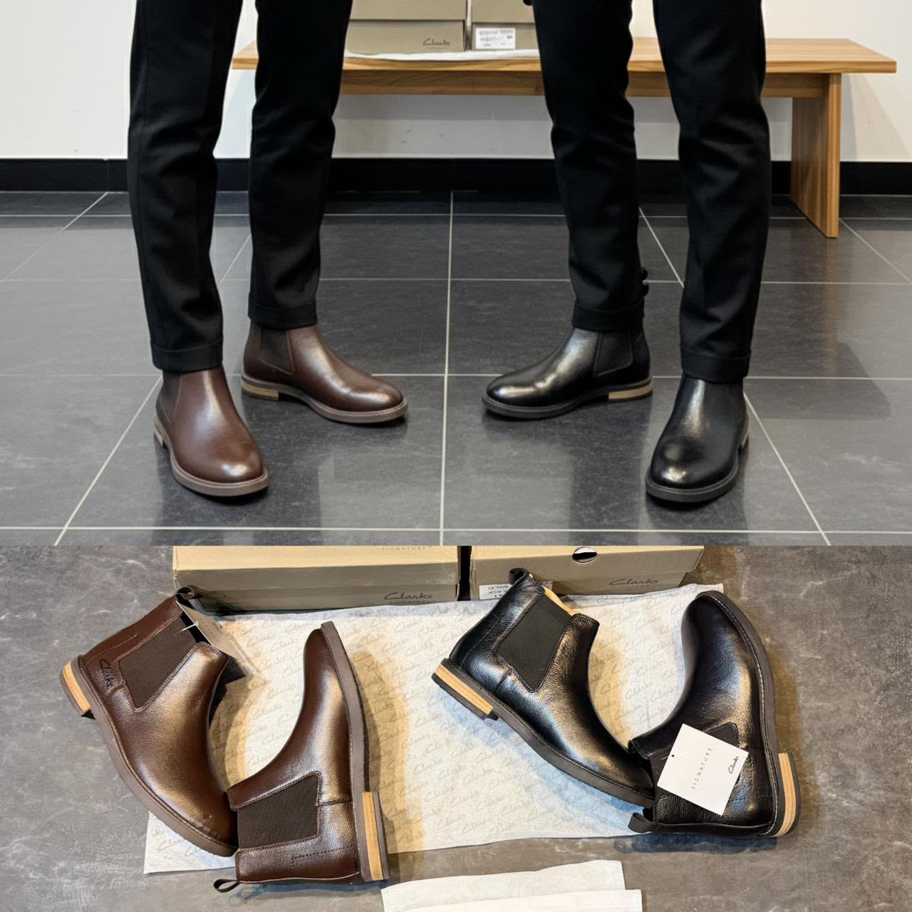 Signature Clarks Premium Chelsea Boots - Image 6