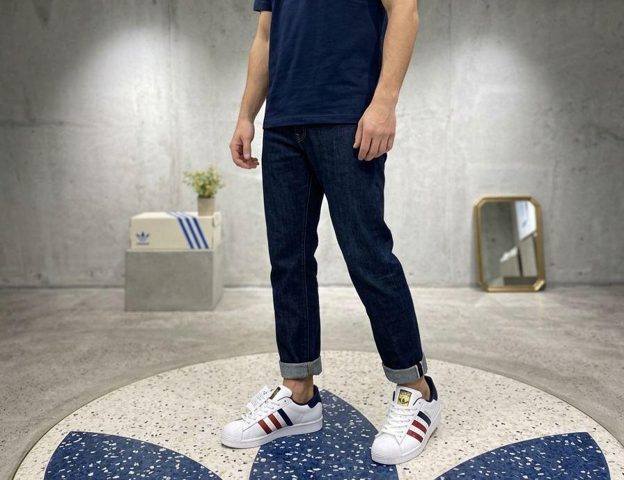 Superstar White Navy Red Casual Sneakers - Image 4