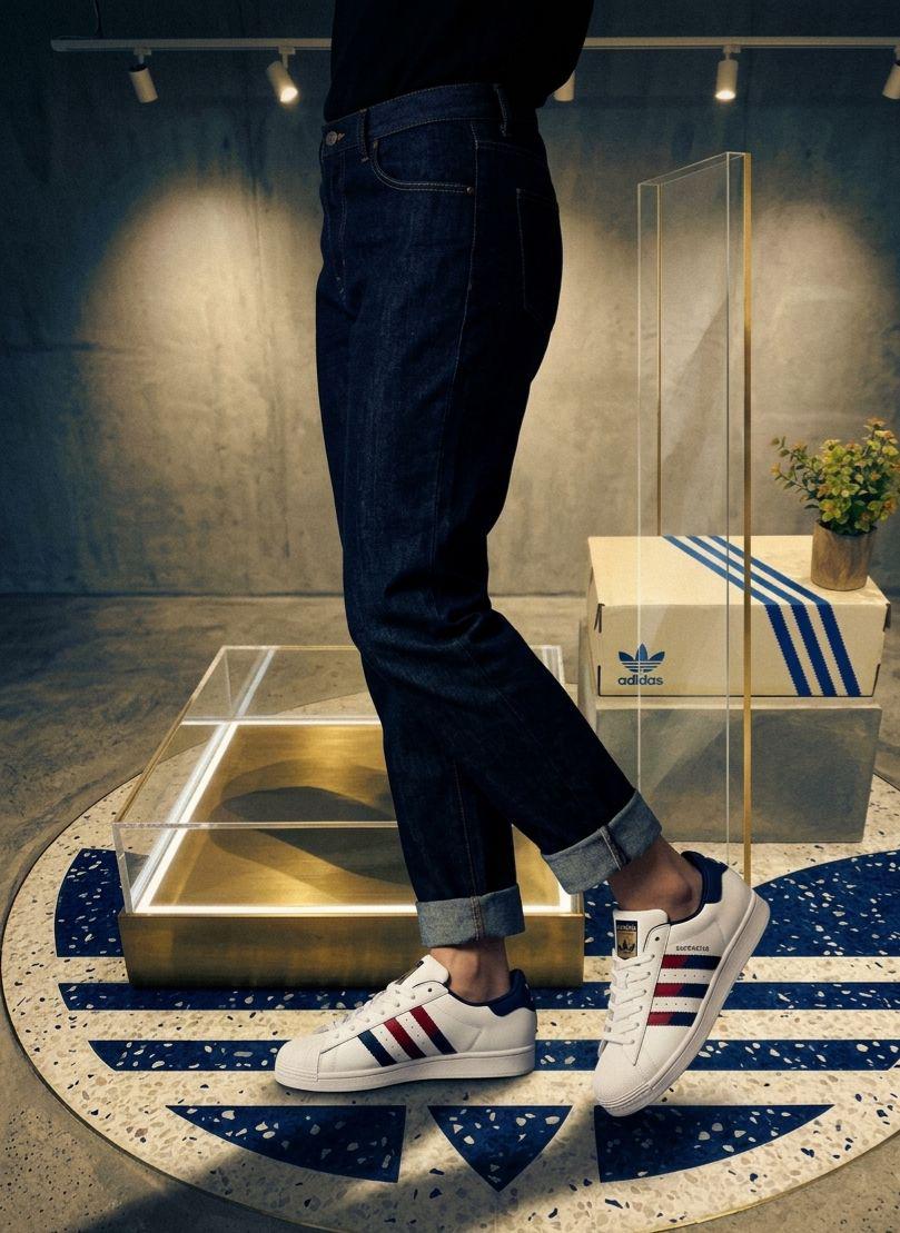 Superstar White Navy Red Casual Sneakers - Image 5
